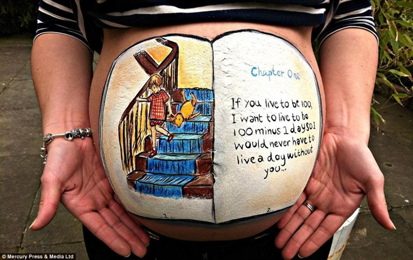 Artista Carrie Preston hace pinturas creativas para mujeres embarazadas2