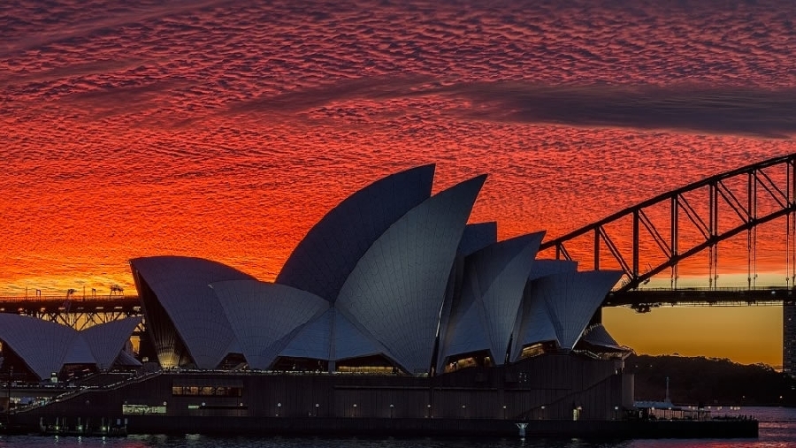 Un impresionante atardecer en Sidney