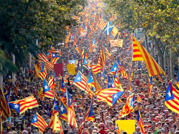 Masiva concentración en Barcelona por la independencia 1