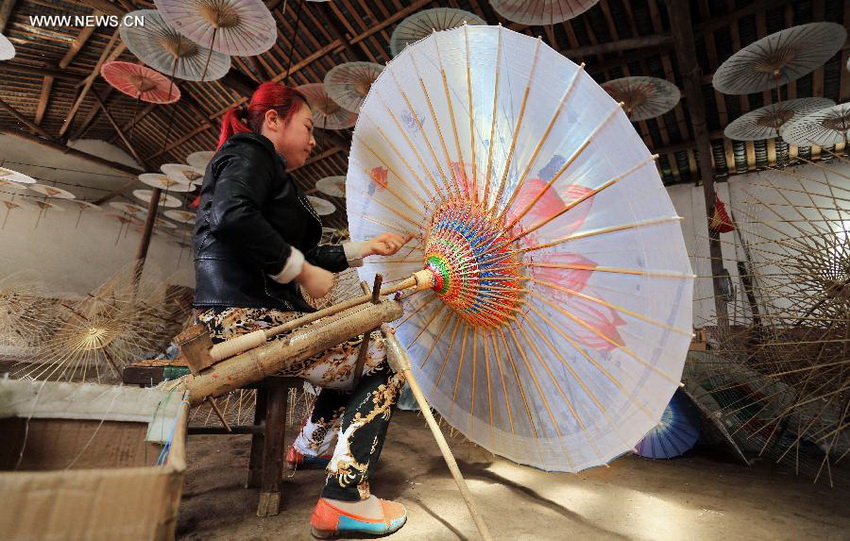 Sombrillas de papel aceitado en Sichuan 8