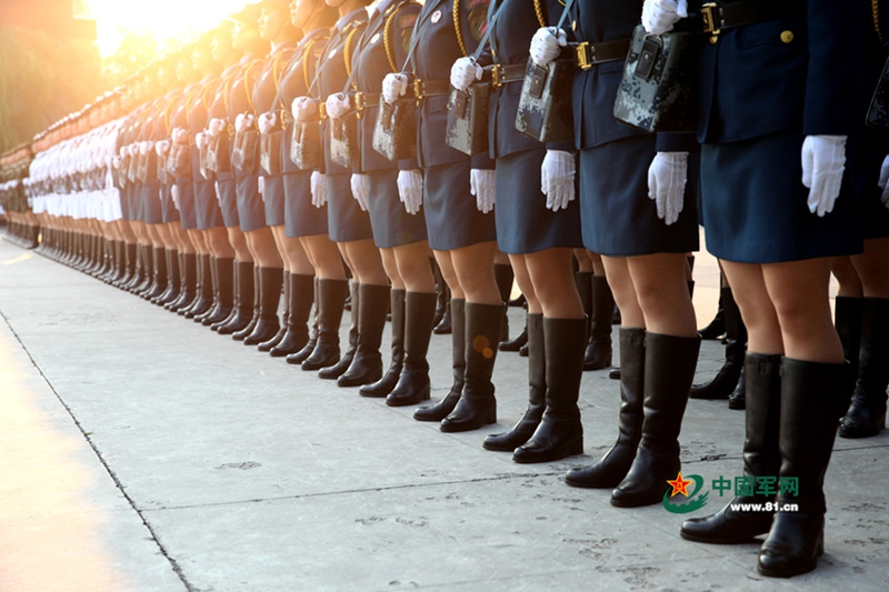 La única formación de mujeres soldados que participará en el desfile militar de China