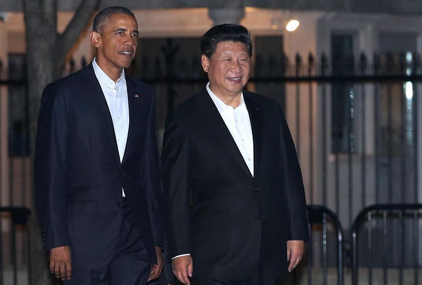 Xi Jinping y Obama pasean juntos antes de cenar2