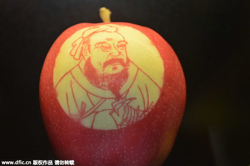 El “arte sobre manzanas” deja boquiabierto a Shanghai4