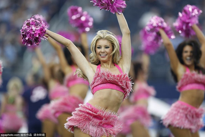 Colección de fotos de cheerleaders para juego de Rugby en EEUU