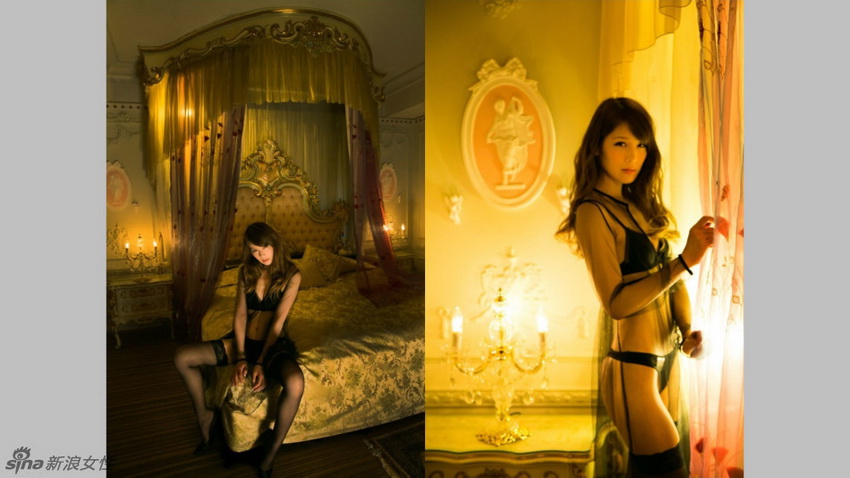 La tierna estrella japonesa se pone cariñosa para la lente con lencería sensual