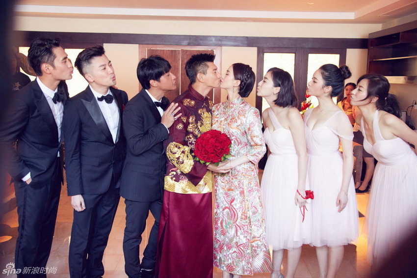 Bonita boda de los actores chinos Wu Qilong y Liu Shishi