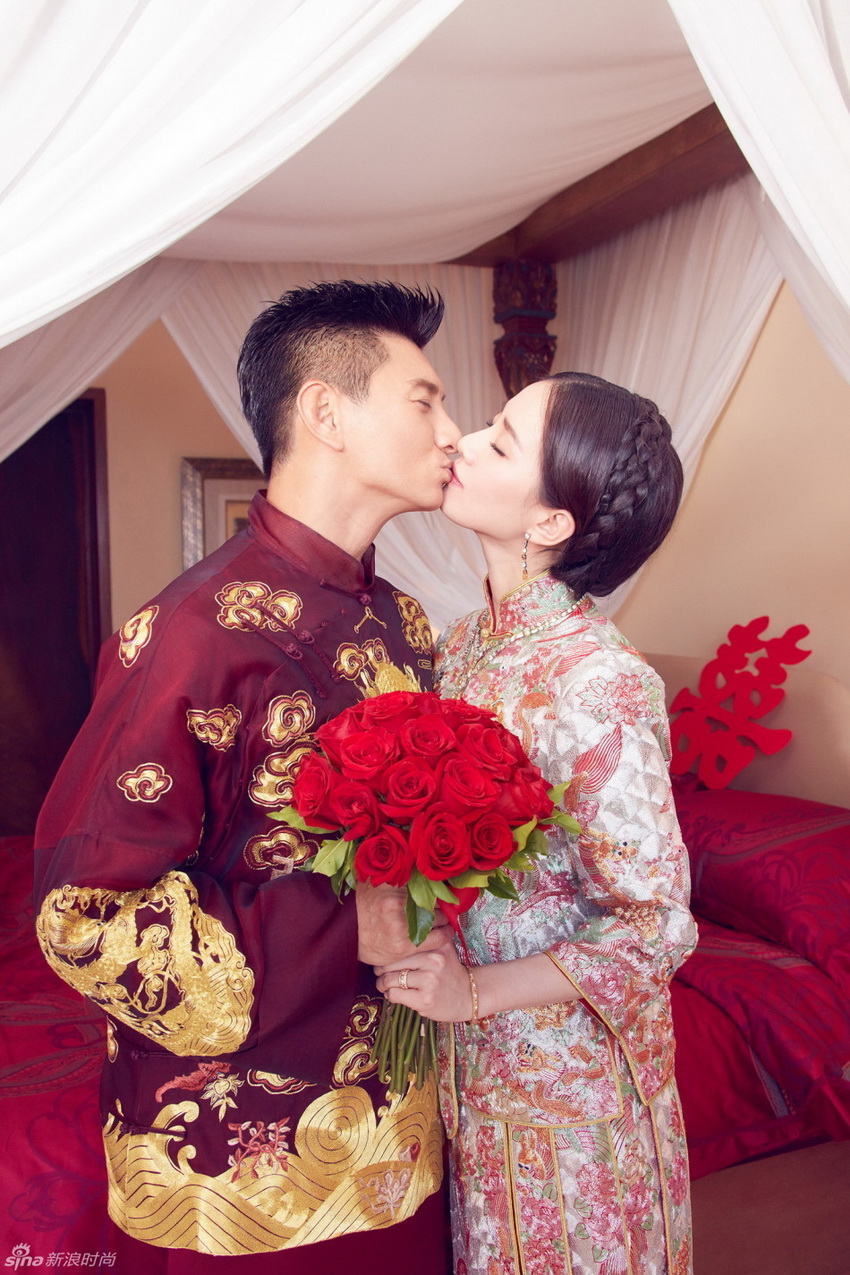 Bonita boda de los actores chinos Wu Qilong y Liu Shishi