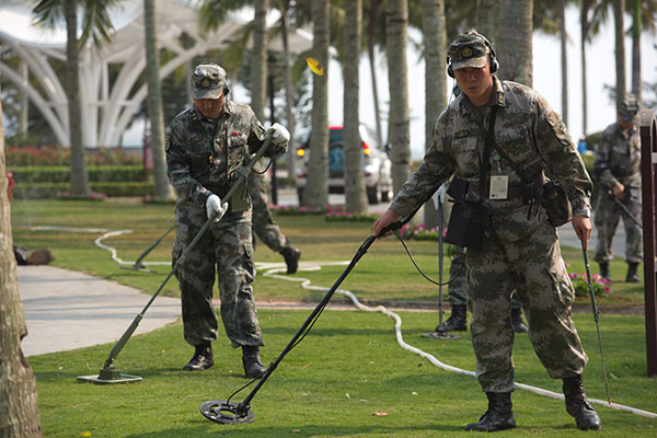 Inspección de seguridad en el Foro Boao