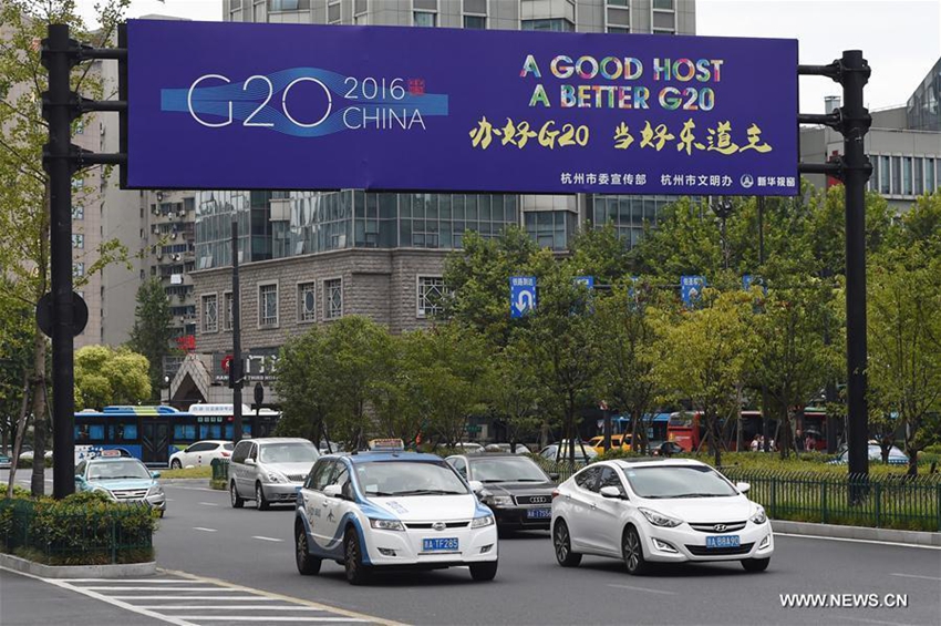 logotipo temático, lemas y carteles de G20 vistos en Hangzhou8