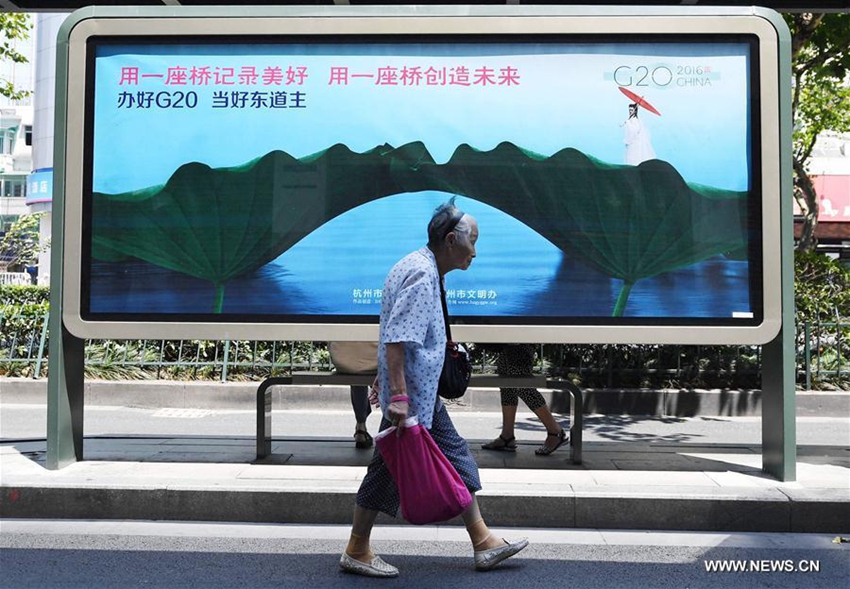 logotipo temático, lemas y carteles de G20 vistos en Hangzhou9