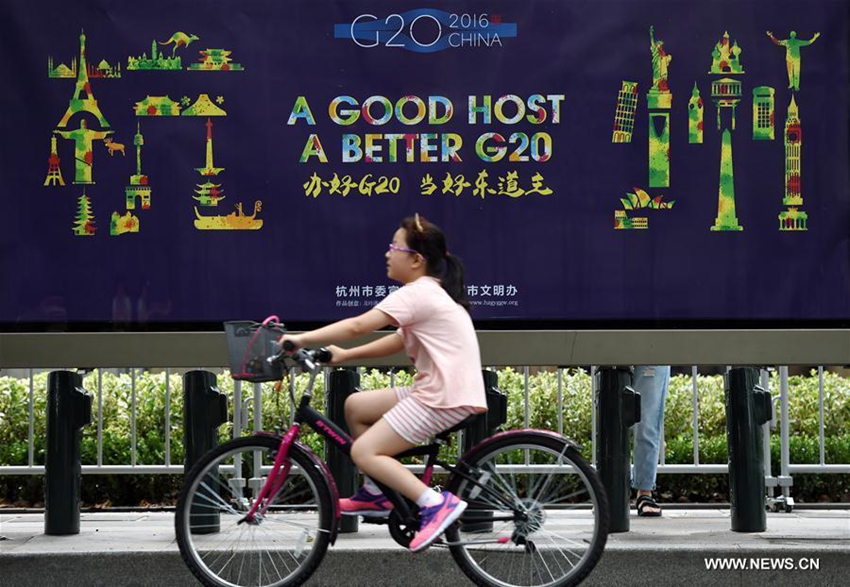 logotipo temático, lemas y carteles de G20 vistos en Hangzhou11