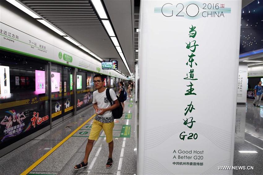 logotipo temático, lemas y carteles de G20 vistos en Hangzhou1