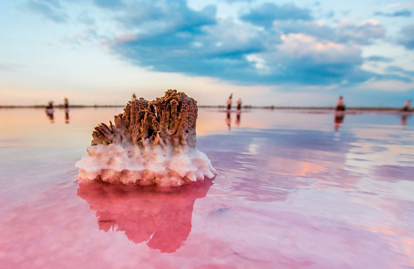 Lago salado Moinákskiy en la península Crimea en Ucrania13