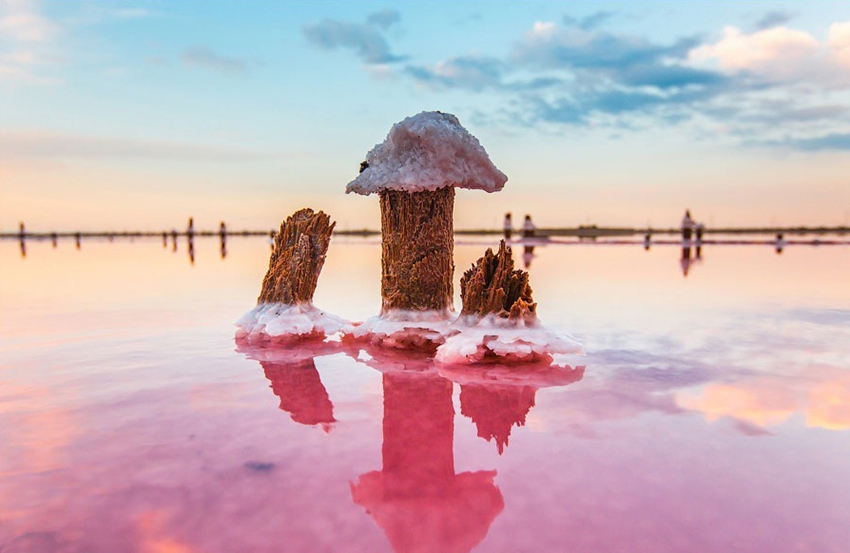 Lago salado Moinákskiy en la península Crimea en Ucrania12