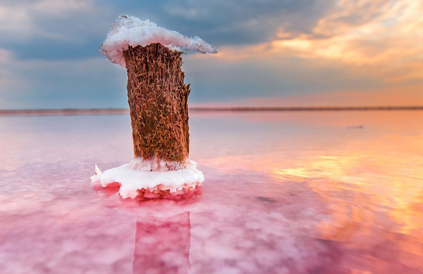 Lago salado Moinákskiy en la península Crimea en Ucrania11