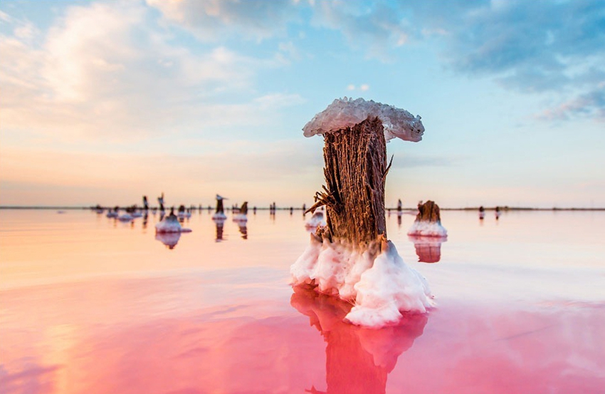 Lago salado Moinákskiy en la península Crimea en Ucrania5