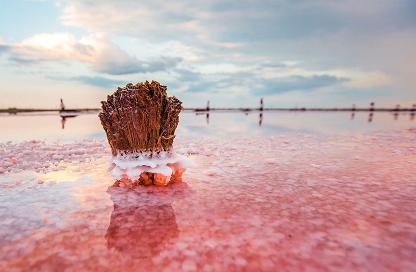 Lago salado Moinákskiy en la península Crimea en Ucrania2