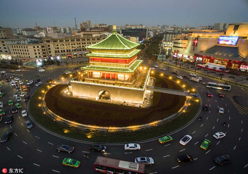 Panorámicas aéreas de la vida nocturna en ciudades chinas7