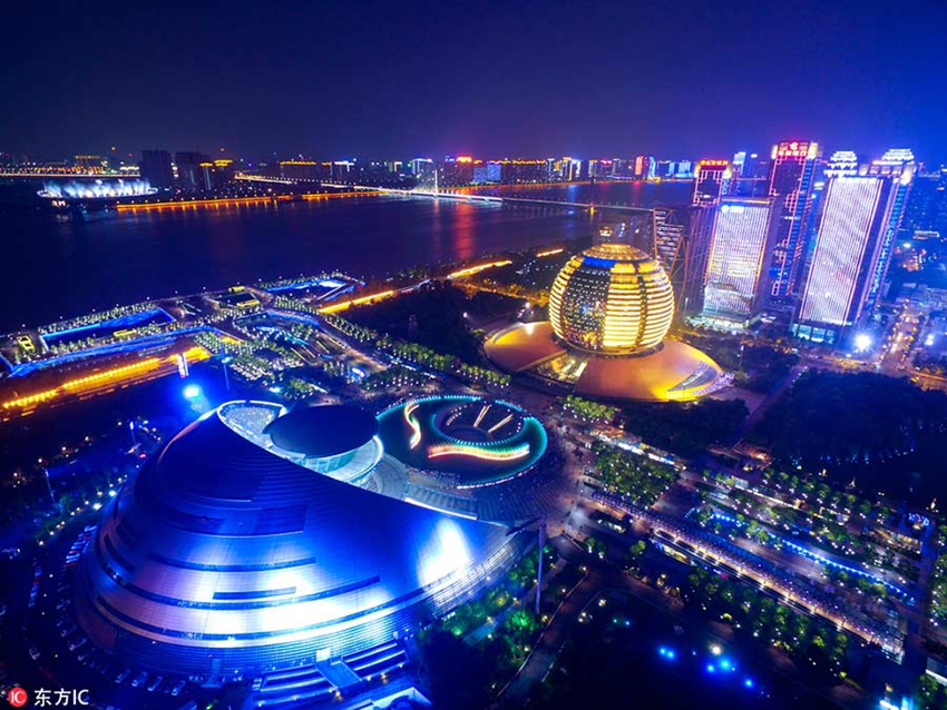 Panorámicas aéreas de la vida nocturna en ciudades chinas6