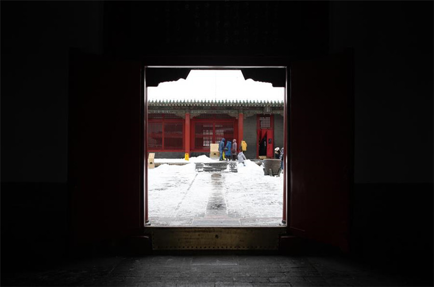 Paisaje nevado del Palacio Imperial de Shenyang