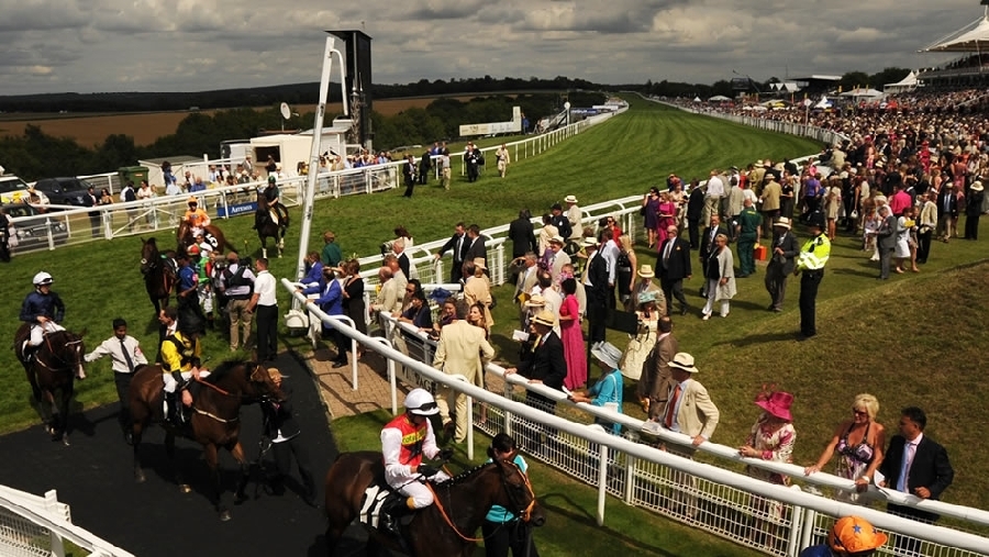 Lo más espectacular del hipódromo Goodwood es el contraste entre su estructura y el aspecto rural de Sussex, una población al norte de Gran Bretaña.