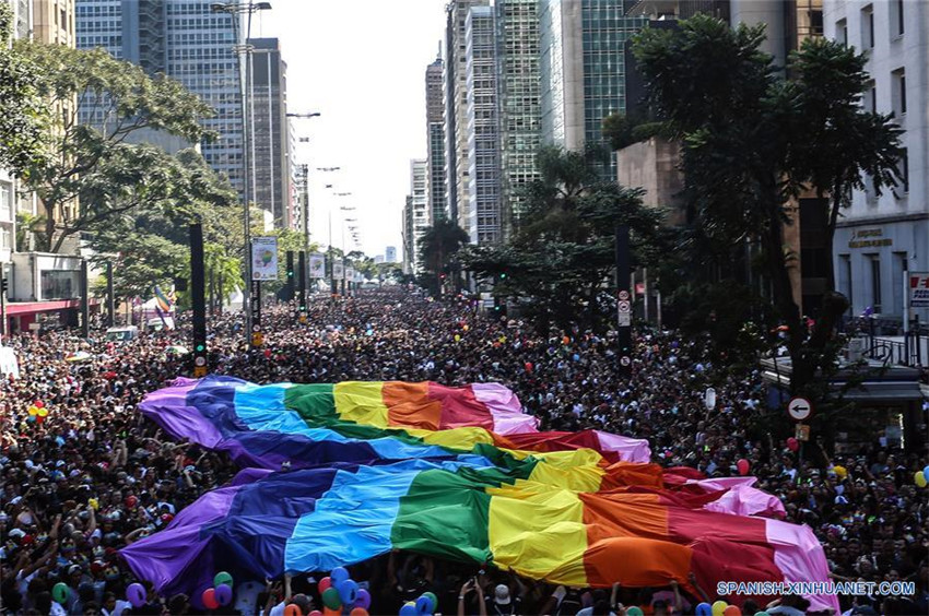 Marcha del Orgullo Lésbico, Gay, Bisexual y Transexual, en Sao Paulo, Brasil