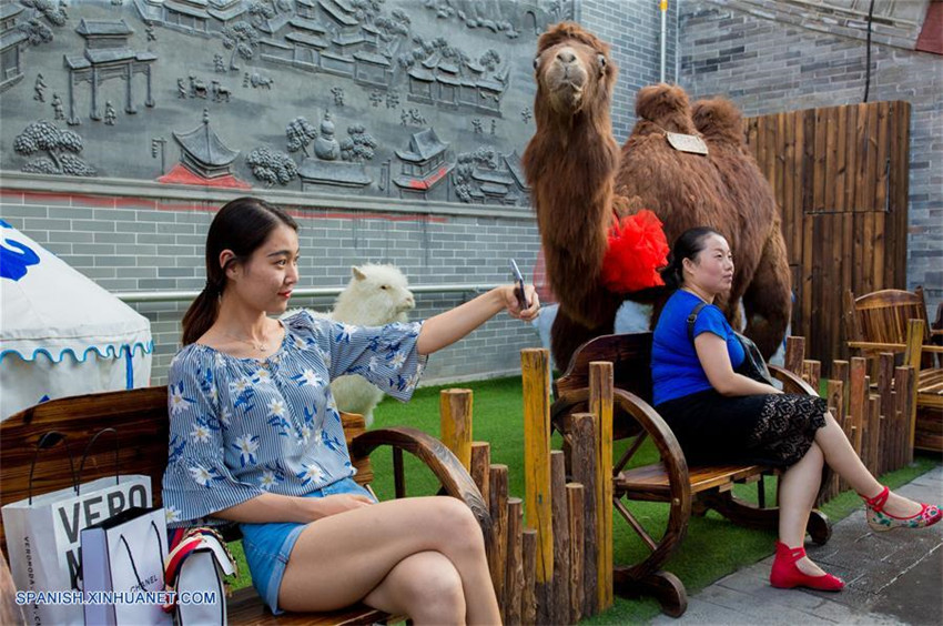 Calle de comida Tongshun Lane en Hohhot