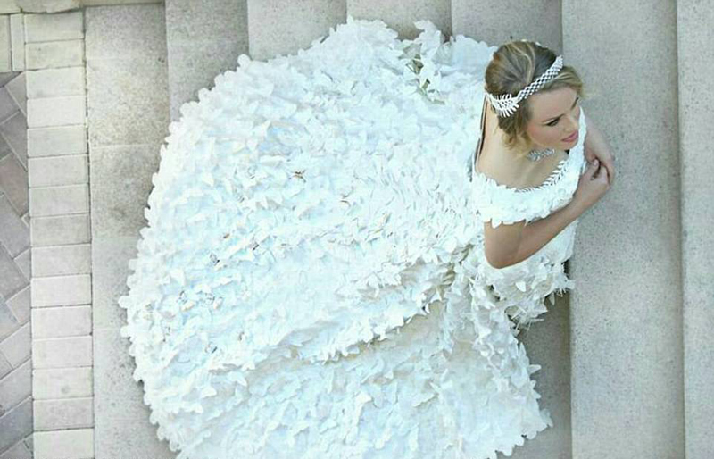 vestidos de novia hechos de papel higiénico7