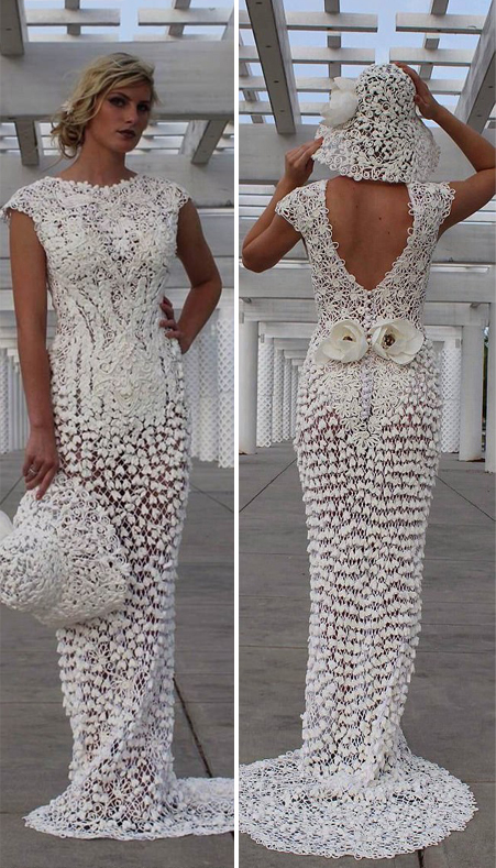 vestidos de novia hechos de papel higiénico3