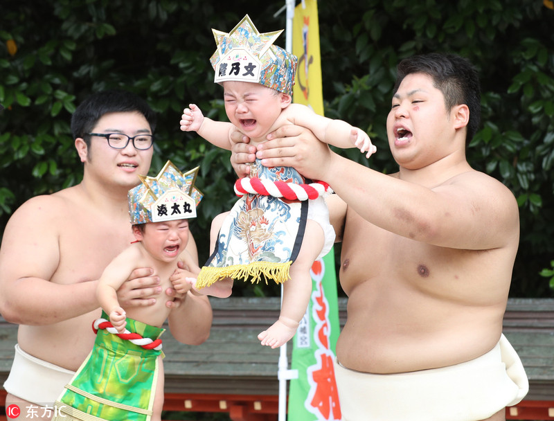 Competición especial en Japón: gana el niño quien llore más fuerte6