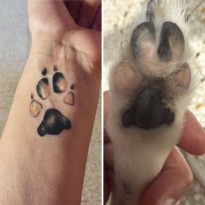 Las huellas de perro quedan genial como tatuajes