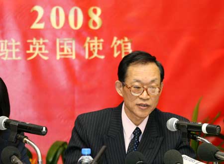 Liu Guijin, special representative of the Chinese government to Darfur issue, attends a news conference held at the Chinese Embassy in London, Britain, Feb. 21, 2008.