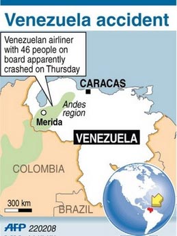 All the 46 people aboard the Santa Barbara Airlines airplane died after the plane crashed on Thursday in Venezuela's Andean region, Venezuela's National Civil Protection Department reported on Friday.