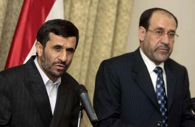 Visiting Iranian President Mahmoud Ahmadinejad on Sunday rejected the U.S. accusations that his country is supporting Shiite militias who fight U.S. troops in Iraq.