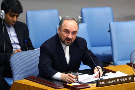 The United Nations Security Council adopted a resolution on Monday slapping stronger sanctions to press Iran to suspend its uranium enrichment activities.