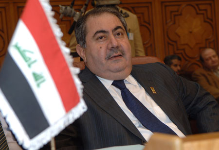 Iraqi Foreign Minister Zebari attends the meeting at the headquarters of the Arab League in Cairo, capital of Egypt, on March 5, 2008. 