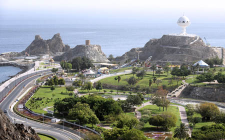 Photo taken on April 13, 2008 shows Al Bahri Road in Muscat, capital of Oman. The torch relay in Muscat, the ninth stop of the 2008 Beijing Olympic Games torch relay outside the Chinese mainland, will be held on April 14. 