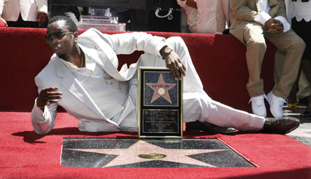 Sean Diddy Combs receives a star on the Hollywood Walk of Fame in Hollywood, California May 2, 2008.