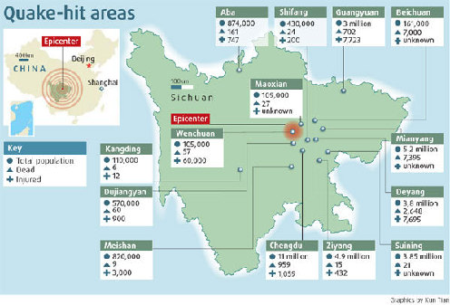 Click for larger map of the earthquake-hit area.