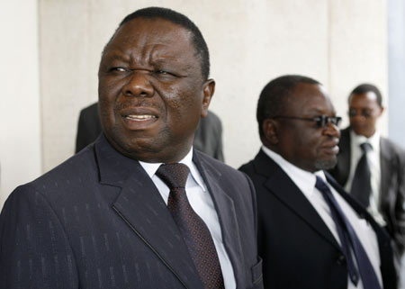 Zimbabwe opposition Movement for Democratic Change leader Morgan Tsvangirai (MDC) arrives at the Harare International airport in the capital May 24, 2008.
