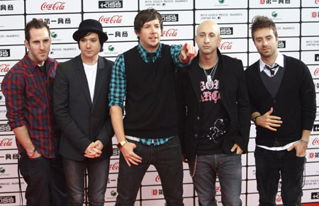 The band Simple Plan poses during MTV Video Music Awards Japan 2008 in Saitama, north of Tokyo, May 31, 2008.