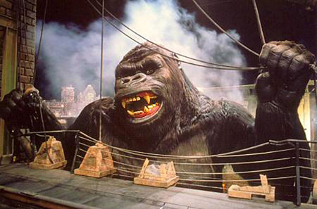 The King Kong attraction on the Universal Studios Hollywood backlot tour is shown in this undated publicity photo. A fire rages out of control at the backlot filled with movie sets at Universal Studios in Universal City, California June 1, 2008, 12 miles from downtown Los Angeles. It is believed that the King Kong attraction was destroyed. 