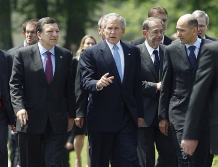 U.S. President George W. Bush threatened on Tuesday to seek more sanctions against Iran for its nuclear program.