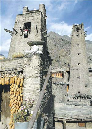 These stone watchtowers (before the earthquake) were built more than 1,000 years ago in Taoping village, one of the most culturally esteemed Qiang villages.