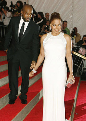 Singer Janet Jackson arrives with Jermaine Dupri for the Metropolitan Museum of Art Costume Institute Gala, 