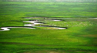 Photo taken on June 23, 2007 shows a view of grassland in Xilingol League of north China’s Inner Mongolia Autonomous Region.