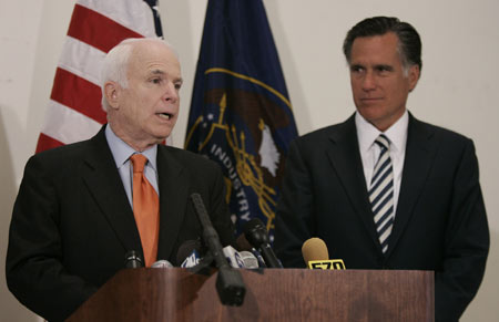 Former Massachusetts governor Mitt Romney is at the top of the vice presidential prospect list for Senator John McCain, the presumptive Republican presidential nominee, the Politico website reported Tuesday. 