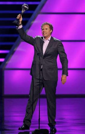 Actor Will Farrell accepts the "Best Male Athlete" award on behalf of Tiger Woods at the 2008 ESPY Awards in Los Angeles, California July 16, 2008.