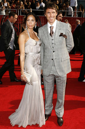 NBA star Marko Jaric arrives on the red carpet with supermodel Adriana Lima