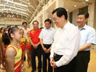 President Hu boosts morale of country´s Olympians as Games near